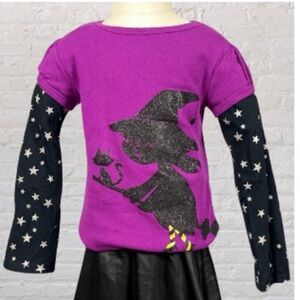Carter’s size 6 Purple Witch broom cat spider Halloween Long Sleeve Shirt